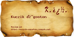 Kuczik Ágoston névjegykártya